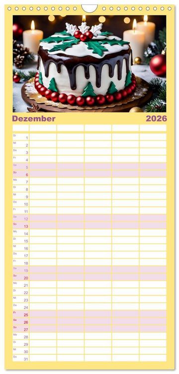 Produktbild: Familienplaner 2026 - Tortentr&auml;ume - Traumtorten mit 5 Spalten (Wandkalender, 21 x 45 cm) CALVENDO