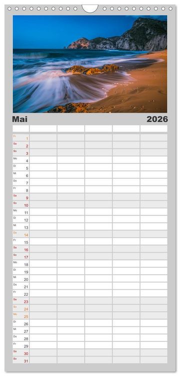 Produktbild: Familienplaner 2026 - Traumhafte Str&auml;nde mit 5 Spalten (Wandkalender, 21 x 45 cm) CALVENDO