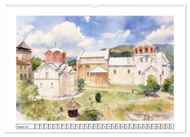 Produktbild: Abwechslungsreiches Serbien (hochwertiger Premium Wandkalender 2027 DIN A2 quer), Kunstdruck in Hochglanz