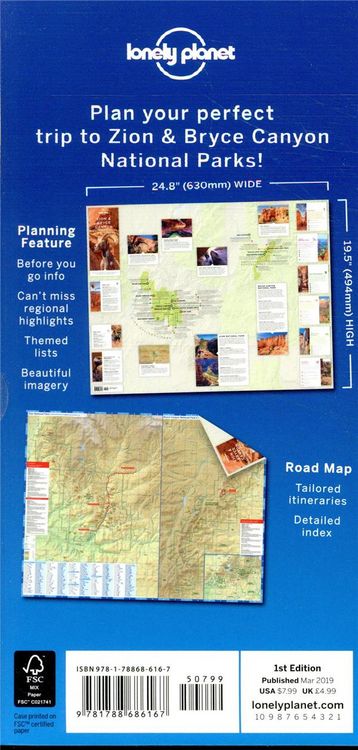 Produktbild: Lonely Planet Zion & Bryce Canyon National Parks Planning Map