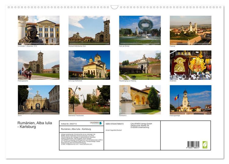 Produktbild: Rum&auml;nien, Alba Iulia - Karlsburg (Wandkalender 2026 DIN A2 quer), CALVENDO Monatskalender