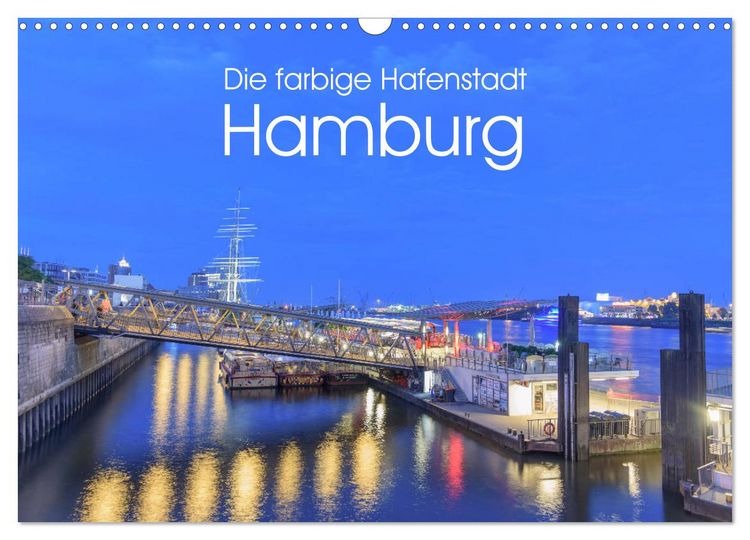 Produktbild: Die farbige Hafenstadt Hamburg (Wandkalender 2026 DIN A3 quer), CALVENDO Monatskalender
