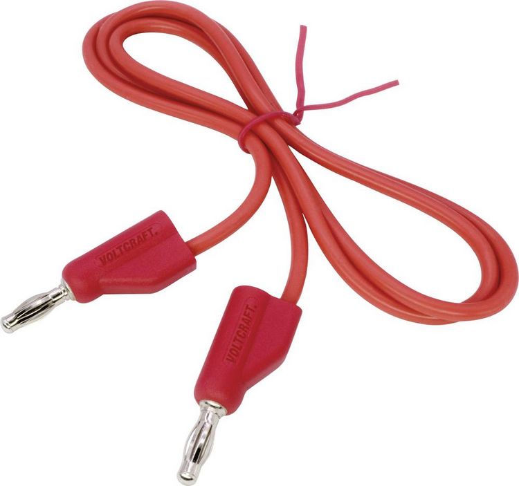 Produktbild: VOLTCRAFT MSB-300 Messleitung Lamellenstecker 4mm Silikon 0.50m Rot 1St.