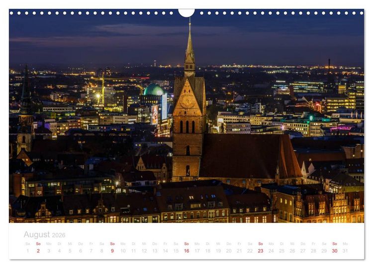Produktbild: Hannover bei Nacht (Wandkalender 2026 DIN A3 quer), CALVENDO Monatskalender