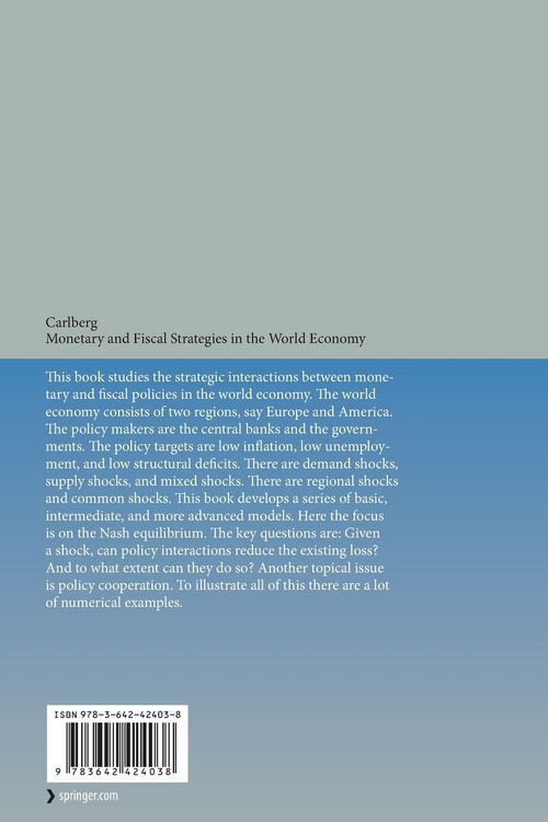Produktbild: Monetary and Fiscal Strategies in the World Economy