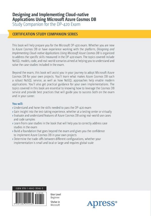 Produktbild: Designing and Implementing Cloud-native Applications Using Microsoft Azure Cosmos DB