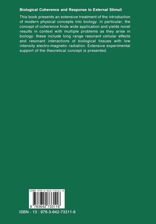 Produktbild: Biological Coherence and Response to External Stimuli
