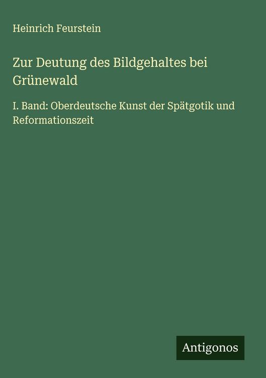 Produktbild: Zur Deutung des Bildgehaltes bei Gr&uuml;newald