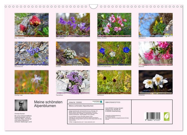 Produktbild: Meine sch&ouml;nsten Alpenblumen (Wandkalender 2026 DIN A3 quer), CALVENDO Monatskalender