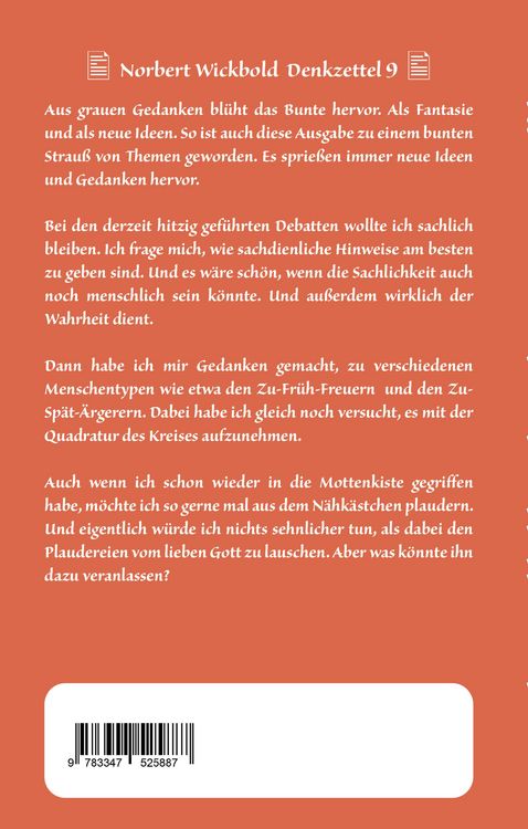 Produktbild: Norbert Wickbold Denkzettel