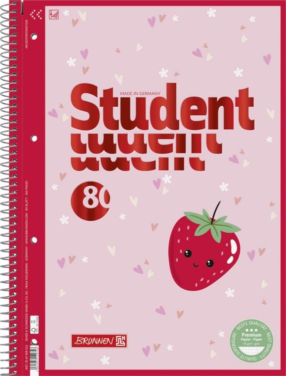 Produktbild: Brunnen Collegeblock A4 Lin.28 90g Fruity Love