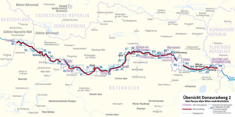 Produktbild: KOMPASS Radf&uuml;hrer Donauradweg 2, Von Passau &uuml;ber Wien nach Bratislava