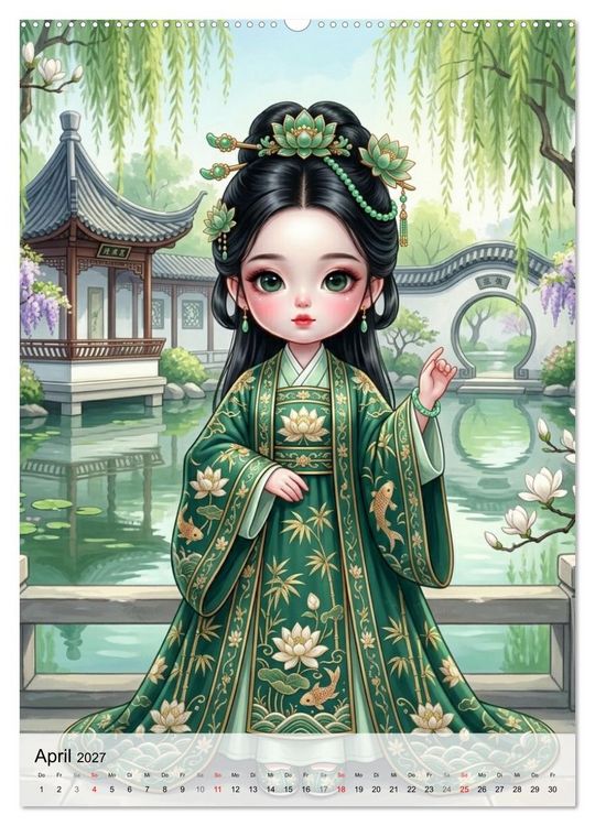 Produktbild: Fabulous Dolls &ndash; Perlen Asiens (hochwertiger Premium Wandkalender 2027 DIN A2 hoch), Kunstdruck in Hochglanz