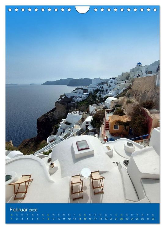 Produktbild: SANTORIN &ndash; Einziartige Motive der griechischen Trauminsel (Wandkalender 2026 DIN A4 hoch), CALVENDO Monatskalender