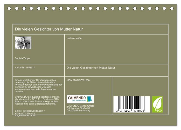 Produktbild: Die vielen Gesichter von Mutter Natur (Tischkalender 2026 DIN A5 quer), CALVENDO Monatskalender