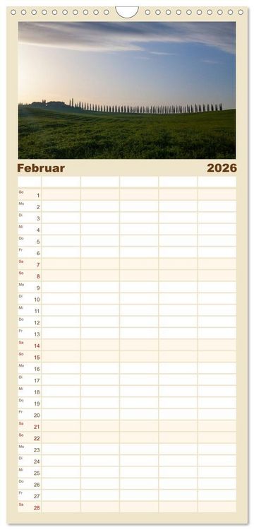 Produktbild: Familienplaner 2026 - Toskana 2026 mit 5 Spalten (Wandkalender, 21 x 45 cm) CALVENDO