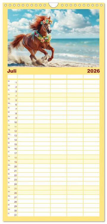Produktbild: Familienplaner 2026 - Pferde-Fashion. Modische Highlights auf Hufen mit 5 Spalten (Wandkalender, 21 x 45 cm) CALVENDO
