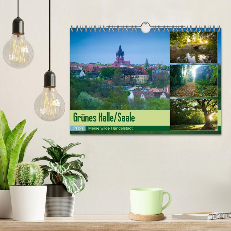 Produktbild: Gr&uuml;nes Halle/Saale - Meine wilde H&auml;ndelstadt (Wandkalender 2026 DIN A4 quer), CALVENDO Monatskalender