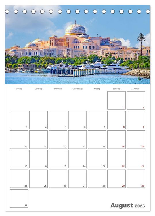 Produktbild: Abu Dhabi - Reiseplaner (Tischkalender 2026 DIN A5 hoch), CALVENDO Monatskalender