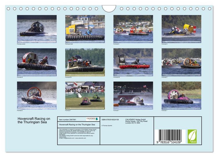 Produktbild: Hovercraft Racing on the Thuringian Sea (Wall Calendar 2026 DIN A4 landscape), CALVENDO 12 Month Wall Calendar