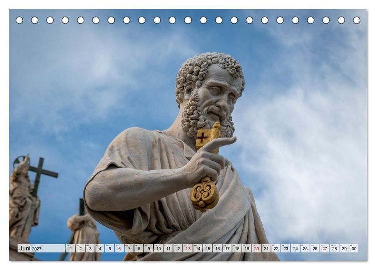 Produktbild: San Pietro - Petersplatz und Petersdom (Tischkalender 2027 DIN A5 quer), CALVENDO Monatskalender