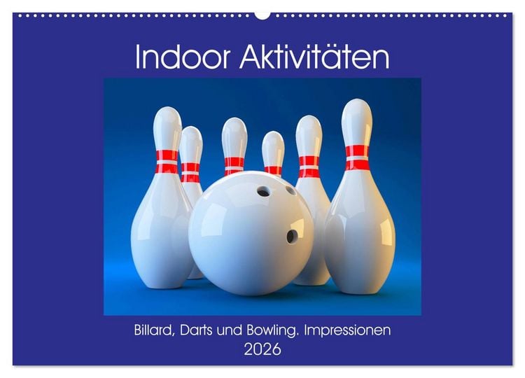 Produktbild: Indoor Aktivit&auml;ten. Billard, Darts und Bowling. Impressionen (Wandkalender 2026 DIN A2 quer), CALVENDO Monatskalender