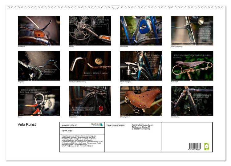 Produktbild: Velo Kunst (Wandkalender 2026 DIN A2 quer), CALVENDO Monatskalender