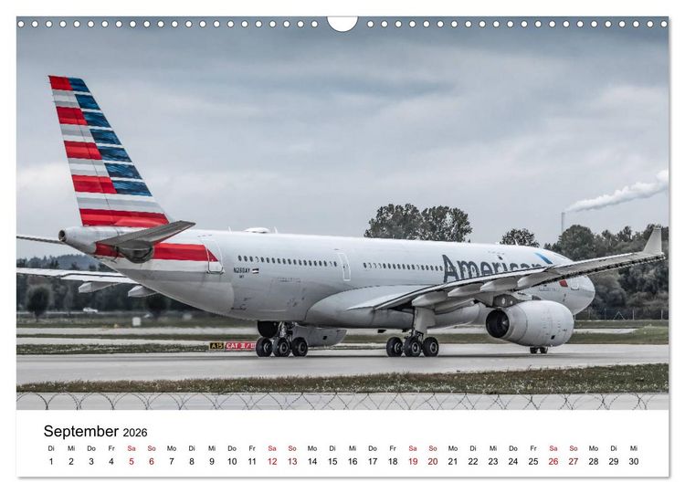 Produktbild: Planespotting am Flughafen M&uuml;nchen (Wandkalender 2026 DIN A3 quer), CALVENDO Monatskalender