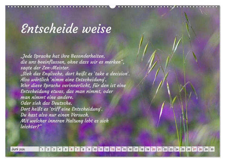 Produktbild: Und der Zen-Meister sprach (Wandkalender 2026 DIN A2 quer), CALVENDO Monatskalender