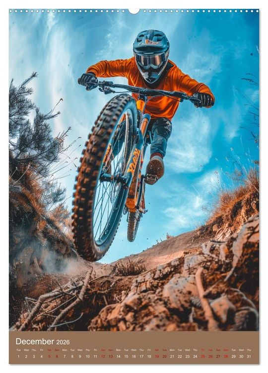 Produktbild: Downhill Adrenaline (High Quality Premium Wall Calendar 2026 DIN A2 portrait),CALVENDO 12 Month Wall Calendar