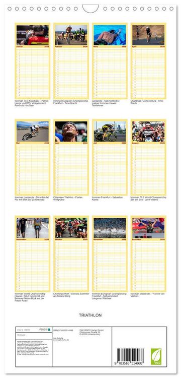Produktbild: Familienplaner 2026 - TRIATHLON mit 5 Spalten (Wandkalender, 21 x 45 cm) CALVENDO