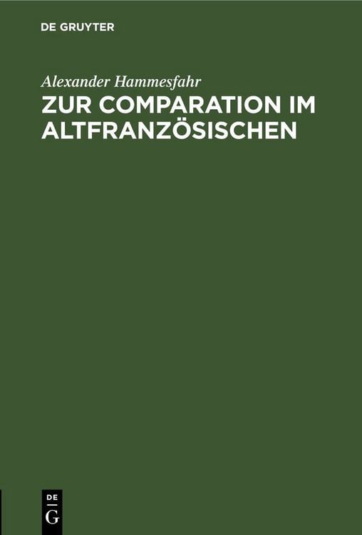 Produktbild: Zur Comparation im Altfranz&ouml;sischen