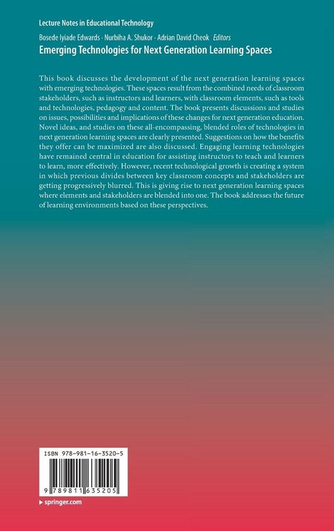 Produktbild: Emerging Technologies for Next Generation Learning Spaces
