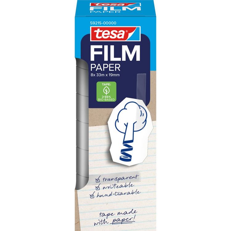 Produktbild: TESA&reg; Klebeband Film paper, 19 mm x 33 m 8 Rollen