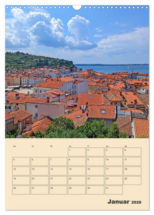 Produktbild: Piran, Sloweniens Perle am Mittelmeer (Wandkalender 2026 DIN A3 hoch), CALVENDO Monatskalender