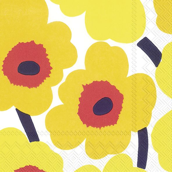 Produktbild: Serviette "Marimekko-Unikko", 33x33 cm, gelb
