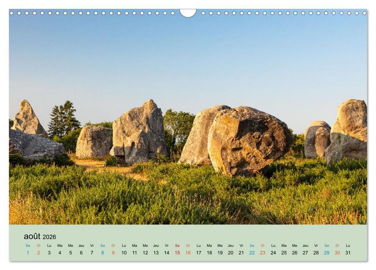 Produktbild: M&eacute;galithes myst&eacute;rieux (Calendrier mural 2026 DIN A3 vertical), CALVENDO calendrier mensuel