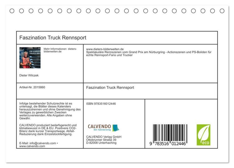 Produktbild: Faszination Truck Rennsport (Tischkalender 2026 DIN A5 quer), CALVENDO Monatskalender
