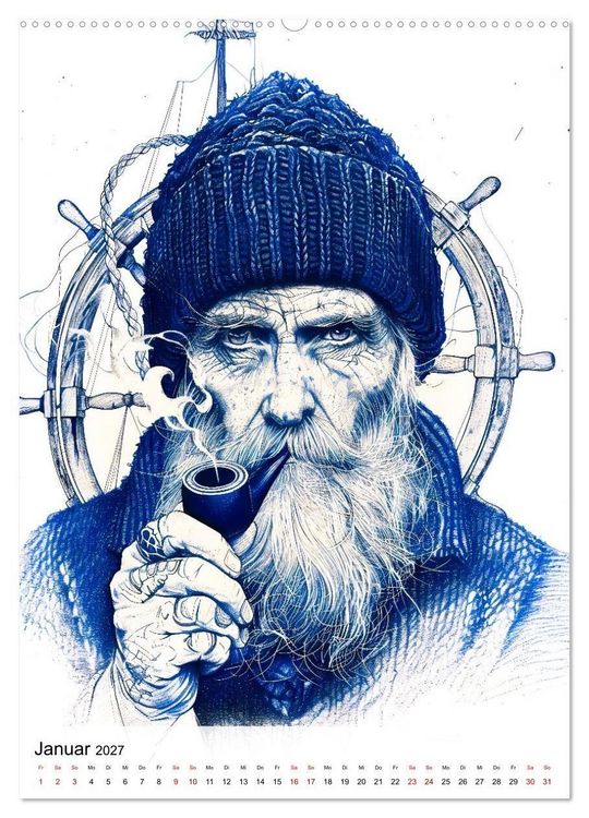 Produktbild: Seem&auml;nner - Die See im Herzen (Wandkalender 2027 DIN A2 hoch), CALVENDO Monatskalender