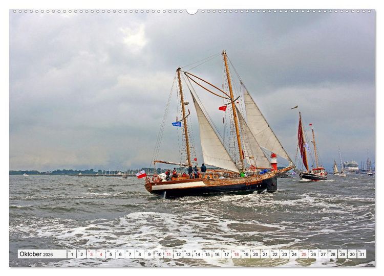 Produktbild: Die HANSE SAIL Das gro&szlig;e Seglertreffen in Rostock (hochwertiger Premium Wandkalender 2026 DIN A2 quer), Kunstdruck in Hochglanz