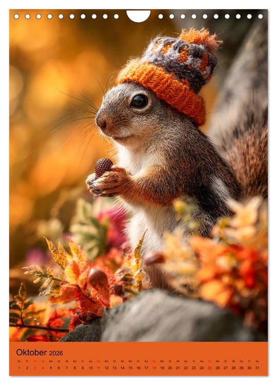Produktbild: Eichh&ouml;rnchen Kalender - Tierkalender mit verr&uuml;ckten Eichk&auml;tzchen (Wandkalender 2026 DIN A4 hoch), CALVENDO Monatskalender