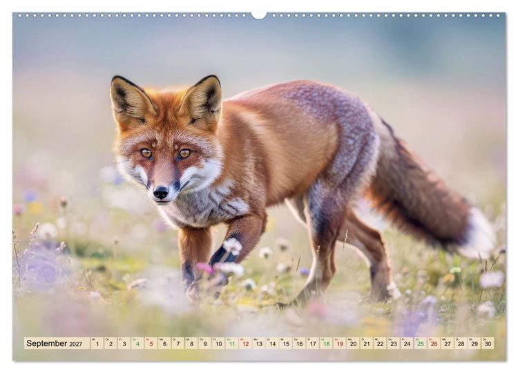 Produktbild: F&uuml;chse in Pastellfarben (Wandkalender 2027 DIN A2 quer), CALVENDO Monatskalender