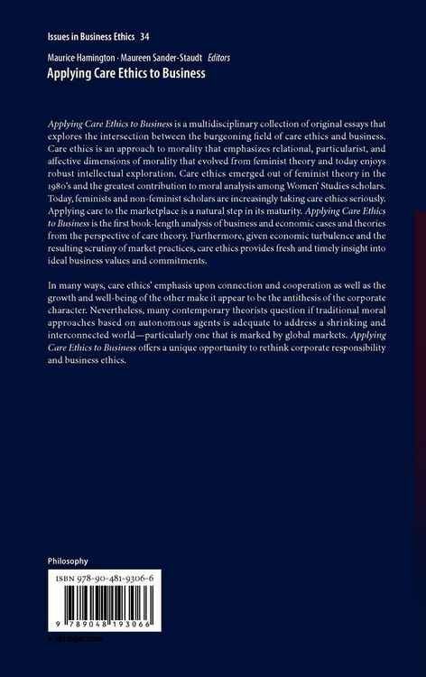 Produktbild: Applying Care Ethics to Business