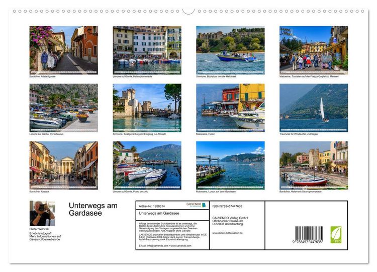 Produktbild: Unterwegs am Gardasee (hochwertiger Premium Wandkalender 2026 DIN A2 quer), Kunstdruck in Hochglanz