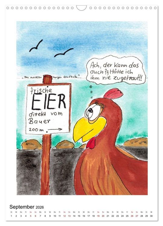 Produktbild: Das mecklenburger Landhuhn (Wandkalender 2026 DIN A3 hoch), CALVENDO Monatskalender