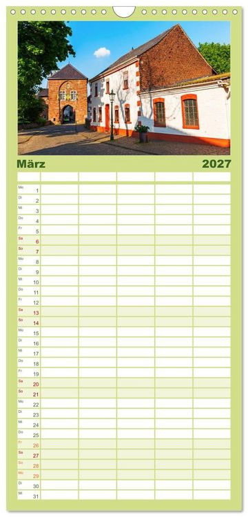 Produktbild: Familienplaner 2027 - Bedburg Alt-Kaster mit 5 Spalten (Wandkalender, 21 x 45 cm) CALVENDO