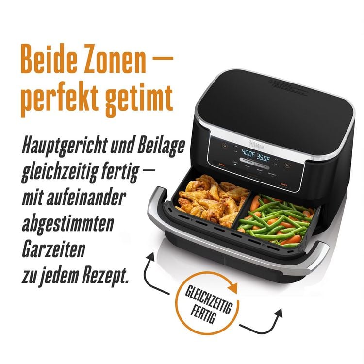 Produktbild: Ninja Hei&szlig;luftfritteuse Rezeptbuch Dual Zone - &uuml;ber 100 Airfryer getestet: Erprobte Rezepte mit exakten Garzeiten f&uuml;r beide Gark&ouml;rbe