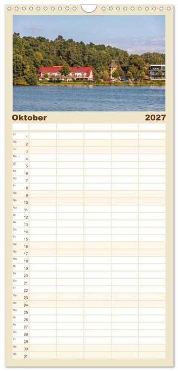 Produktbild: Familienplaner 2027 - Zwischen See und Himmel - Waren (M&uuml;ritz) im Wandel der Jahreszeiten mit 5 Spalten (Wandkalender, 21 x 45 cm) CALVENDO