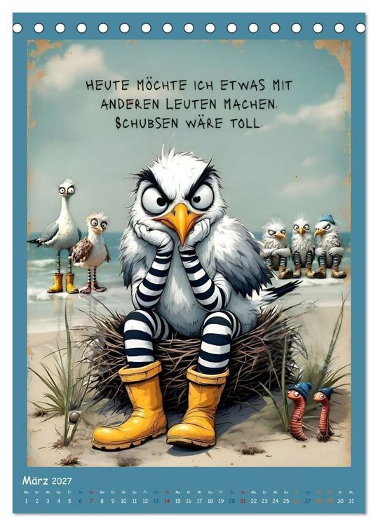 Produktbild: B&ouml;se M&ouml;wen (Tischkalender 2027 DIN A5 hoch), CALVENDO Monatskalender