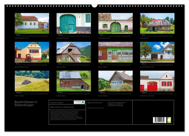 Produktbild: Bauernh&auml;user in Siebenb&uuml;rgen (Wandkalender 2026 DIN A2 quer), CALVENDO Monatskalender